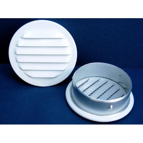 Maurice Franklin Louver-2 Inches Round White Aluminum Louver with Insect Screen Cover
