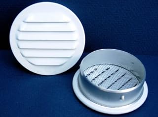 Maurice Franklin Louver-2 Inches Round White Aluminum Louver with Insect Screen