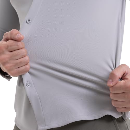 Image of Workday Shirt for Men Long Raglan Sleeve Regular Fit Superior Stretch Wrinkle Free Shape Retention Quick Dry Anti-Viral Finish UPF 50+