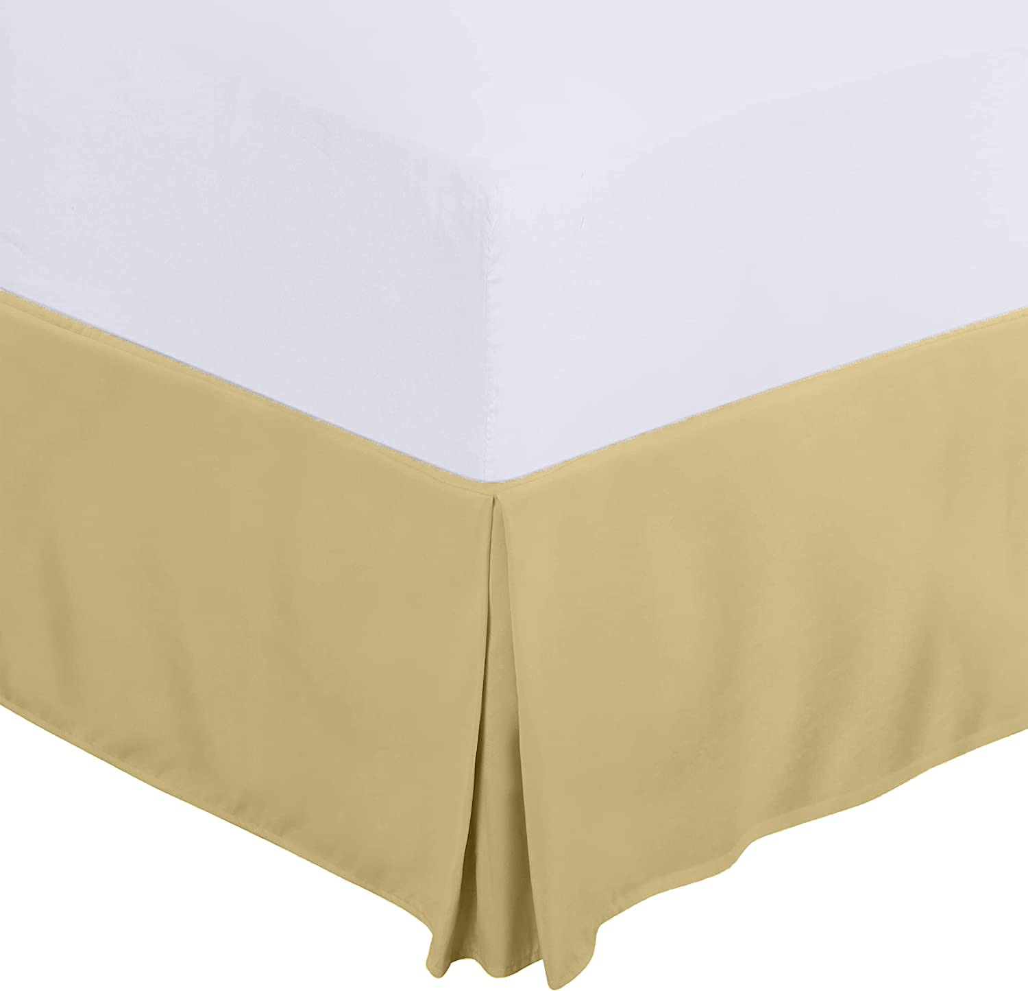Bed Skirt Taupe Solid Color Cotton Bed Skirt 26Drop Length Dust Ruffle with Split Corners California King 72