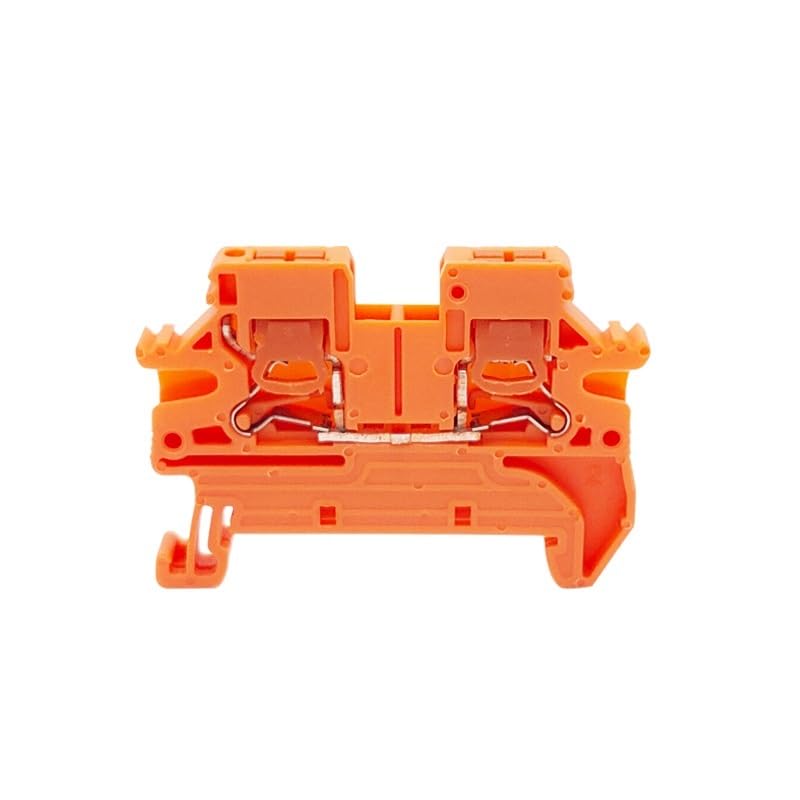 10Pcs PTV 2.5 DIN Rail Terminal Block Side-Entry Push-in Connection 2.5mm² 26-12AWG Cable Wiring Electrical Wire Connector(PTV2.5-Orange)