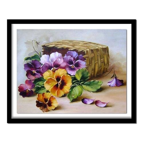 Peinture diamant anti stress panier fleur broderie diamant grand format relaxation