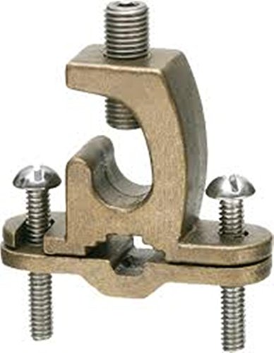 ARLINGTO Arlington 719DB Solid Bronze Bare Wire Ground Clamp with Open Lug 3/8-1 Inch Pipe 8-4/0 AWG