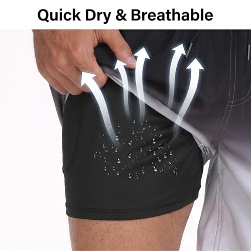 Image of Keevoom Mens Swim Trunks Compression Liner Swimming Shorts Swimwear Quick Dry Swimsuit Bathing Suits Board Shorts