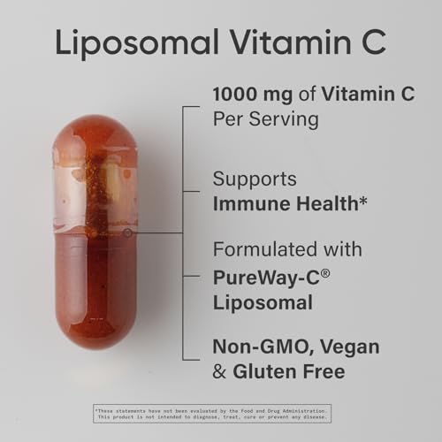 Sports Research® Liposomal Vitamin C 1000mg, 180 Liquid Capsules | Antioxidant Activity & Immune Support - Enhanced Absorption - Non-GMO Verified & Gl