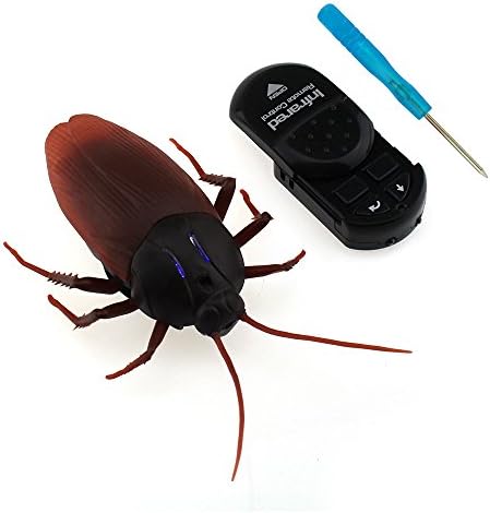 Tipmant RC Cockroach Remote Control Car Vehicle Animal Toys Electronic Realistic Fake Big Insect Bug Glowing Eyes Kids Gift