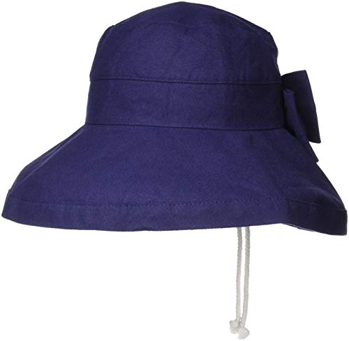 [スカラ] LC399R GIANA RIBBON ジアナ リボン ハット 帽子 婦人 レディース UVカット ネイビー 日本 56-60cm (FREE サイズ)