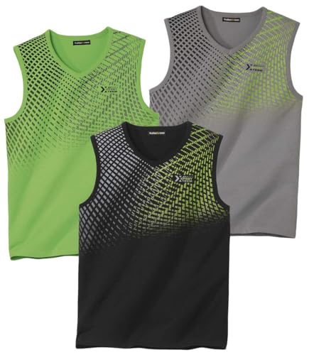ATLAS FOR MEN 3er Pack Ärmelloses Shirt V-Ausschnitt - Tank Top - Fitness Shirt für Herren - Sleeveless T-Shirt - In Großen Größen Erhältlich