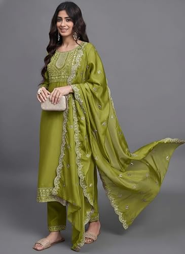 Image of Florely Women's kurti set for woman | kurta sets for woman | Cotton Kurta Set for Women | Embroidered Kurta Set for Women | Kurta Set with Pant Dupatta | 3 Piece Kurti Set | trending kurta women 2026