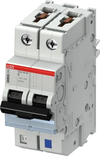 ABB Disyuntor tipo K, polo 2, 500 mA, 240 V, SMISSLINE TP, montaje en carril DIN