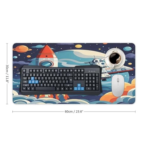 Rocket Clipart Space Ship Desk Pad Large Office Desk Mat miniatura 2