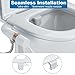 Cold Water Bidet Attachment with Dual Spray – Low-Profile Non-Electric Toilet Seat Bidet for Feminine Hygiene, Easy No-Tool Installation, Adjustable Pressure ABS Sprayer