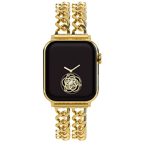 Image of Gold Watch Bands for Women Compatible with Apple Watch Band 38mm 40mm 41mm 42mm 44mm 45mm 46mm 49mm Adjustable Metal Band Cowboy Steel Chain Bracelet for iWatch Series1 /2 /3 /4 /5 /6 /7 /8 /9 /10 /11 /SE