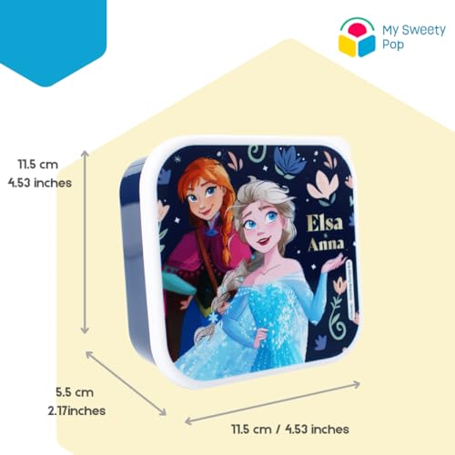 My sweety pop - Set of 3 Lunch Boxes - Lunch Box - Children - Crib - Nursery - School - Holiday - Meal - 11.5 cm (Frozen - Pink/Blue) - Image 4