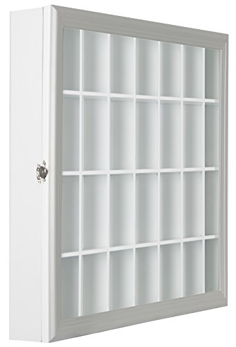 Gallery Solutions 18x16 Collectible Display Case Shadow Box with Hinged Front, White