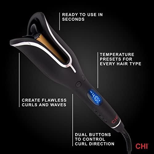 Chi Spin N Curl In Onyx Black. Ideal For Shoulder-Length Hair Between 6-16” Inches. #TOP2