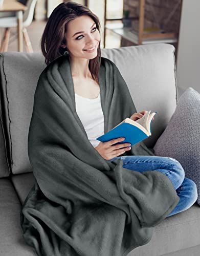 Utopia Bedding Fleece Blanket Throw Size Grey 300Gsm Luxury Blanket For Couch Sofa Bed Anti-Static Fuzzy Soft Blanket Microfiber (60X50 Inches) #TOP6