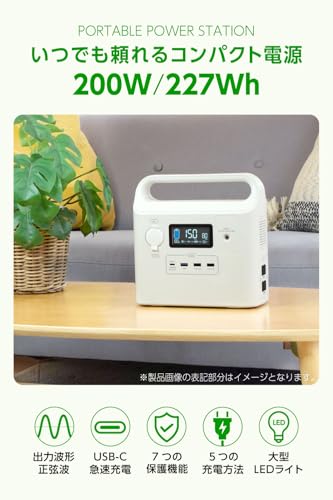 多摩電子工業 200Wポータブル電源 TL152W-KW