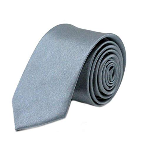 MEISHINE® 5 * 145cm Unisex Hombre Mujer Corbata Angosta Casual Slim sólido Corbata Ideal para Banquete Boda Fiesta Business Actividade (Gris plata)