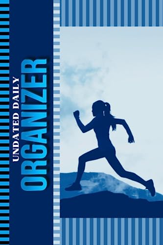 Undated Daily Organizer: 6x9 Blank Paper / Two Days Per Page / 1 Year Of Organization / With To Do List - Notes Section - Checklist / Female Runner Running Outdoors - Sports Art
