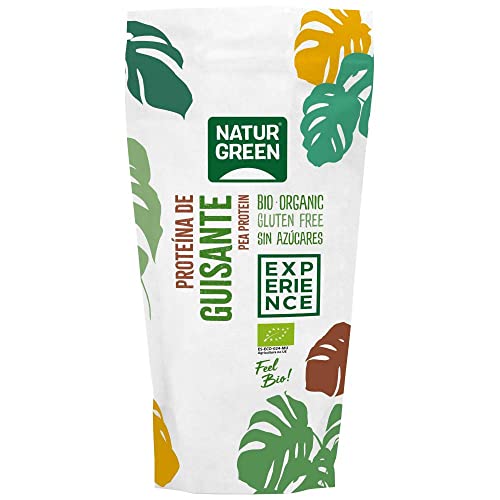 NaturGreen - Proteína de Guisante BIO 100% Vegano, Concentrado de proteína ecológica, Superalimento,Texturizado, Contiene 250 g