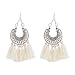 Produktbild Daliuing 1 Paar Frauen Quaste Ohrringe Fashion Hohl Out Geschnitzt Haken baumeln Persönlichkeit Freizeit Ohrstecker Schmuck Geschenke, Legierung, Weiß, 9cm*4cm