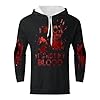 Duohropke Mens Halloween Hoodie I'm Ok It's Not My Blood Printed Casual Long Sleeve Sweatshirt Soft Printed Shirt Men Winter Sweatshirt Top Women Elegant Sexy Hoodie, black, L #2