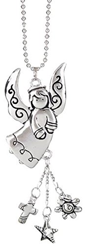 ANGEL Silver Car Charm Ornmament with Dangles