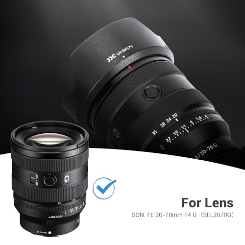 Image of JJC ALC-SH174 Bayonet Reversible Lens Hood Shade for Sony FE 20-70mm F4 G SEL2070G Lens, Replaces Sony ALC-SH174 Lens Hood, Allows to Attach 72mm Filter & Lens Cap, No Vignetting