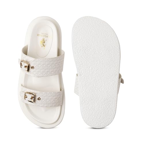 Image of U.S. POLO ASSN. Maria Black Footbed Flats With Monogram Logo