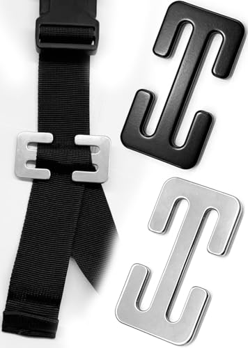 Chenxiran 2-Pack Stainless steel E-Clips Universal Strap Buckle for Backpacks Pet Leashes & Camping Gear