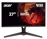 acer Nitro XV270U F3 Gaming Monitor 27 Zoll (69 cm Bildschirm) WQHD, IPS, 320Hz, bis zu 0.5ms (GtG), DP 1.4, 2xHDMI 2.1, höhenverstellbar, drehbar (Pivot), FreeSync Premium