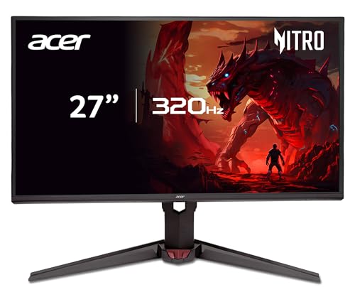 acer Nitro XV270U F3 Gaming Monitor 27 Zoll (69 cm Bildschirm) WQHD, IPS, 320Hz, bis zu 0.5ms (GtG), DP 1.4, 2xHDMI 2.1, höhenverstellbar, drehbar (Pivot), FreeSync Premium