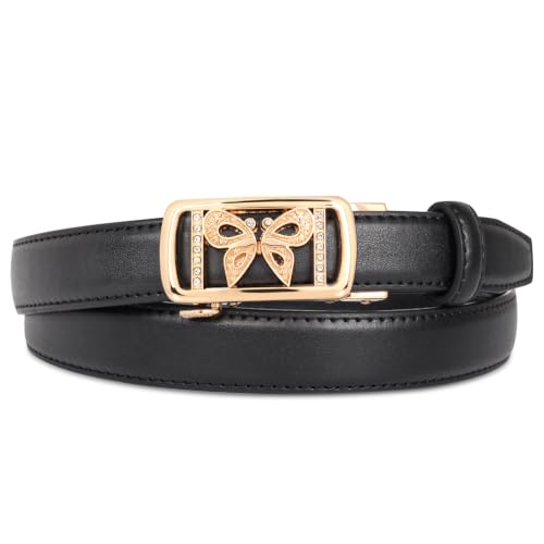 Image of Aurolran Women's Leather Belt with Buckle - Ideal for Dresses, Jeans, and Coats