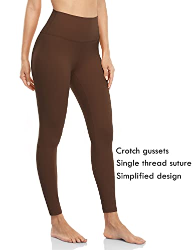 Heynuts Pure&Plain 7/8 High Waisted Leggings For Women, Hawthorn Athletic Compression Tummy Control Yoga Pants 25'' Java Coffee Xxs(00) #TOP1