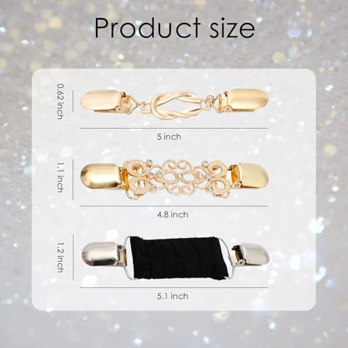Image of 6Pcs Vintage Sweater Fasteners - Dress Cinch for Shawl & Cardigan, Adjustable Collar Holder | Waist Tightener for Women