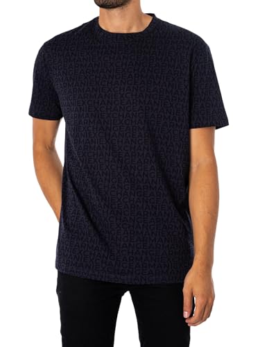 Armani Exchange Men's All Over Logo Print Regular Fit Tee