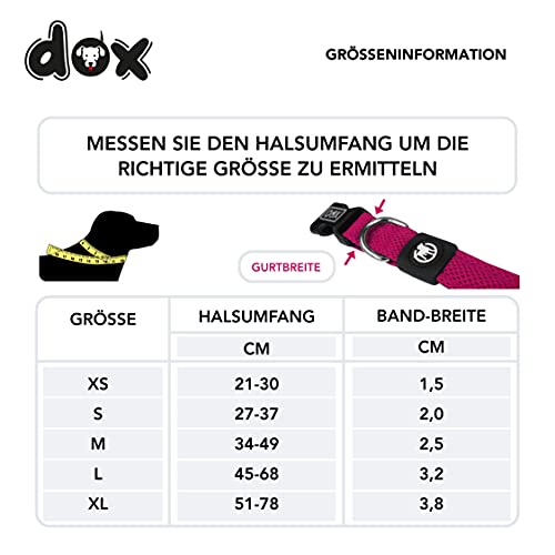 DDOXX Airmesh Hundehalsband - Stabiles und Verstellbares Welpenhalsband für alle Größen - M (Pink)