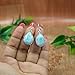 Natural Top Quality Larimar Gemstone 925 Sterling Silver Blue Stone Handmade Dangle Earrings Jewelry Gift for Her