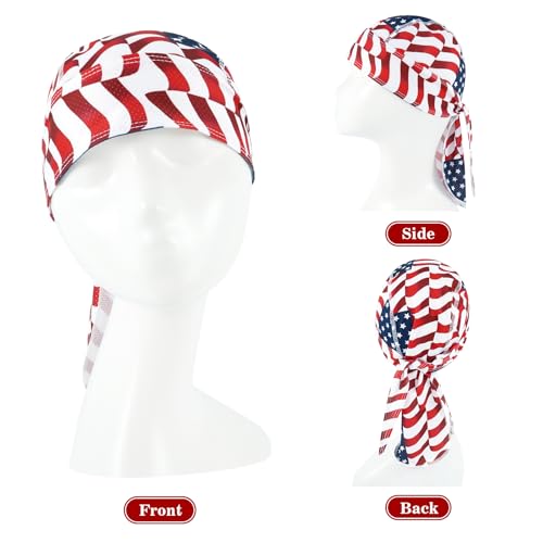 Image of DOCILA 4 Pcs Do Rags Skull Caps for Men Bandana Hat Helmet Liner Beanie