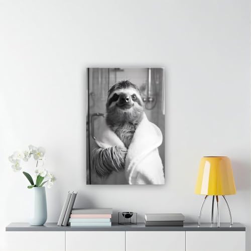 Poster paresseux robe blanche solution déco originale petit espace 20x30 cm - 6