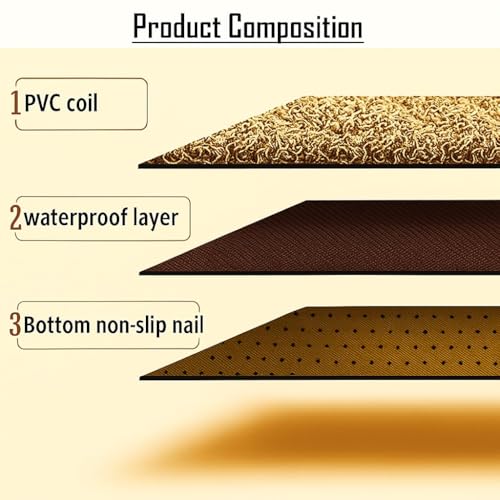 Image of CARNEST Premium Grass PVC Mats, 12mm Thickness, 100% Waterproof and Dustproof Car Floor Foot Mats, Universal Fit in All Cars, Complete Set of 5 Piece Compatible for TIGOR (2017 Onwards,Beige)