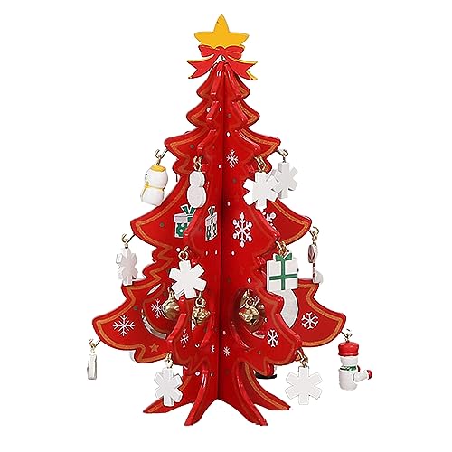 Eladcncmc Figura de árbol de Navidad de madera amigable que añade encanto y decoración del hogar u oficina
