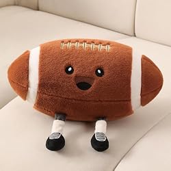 KUCCO Football Pillow with Legs, Funny Stuffed Animal Plush | Cute Football Stuffed Animal, Soft Plush Gift for Kids and Fans, for Boys Room Decor