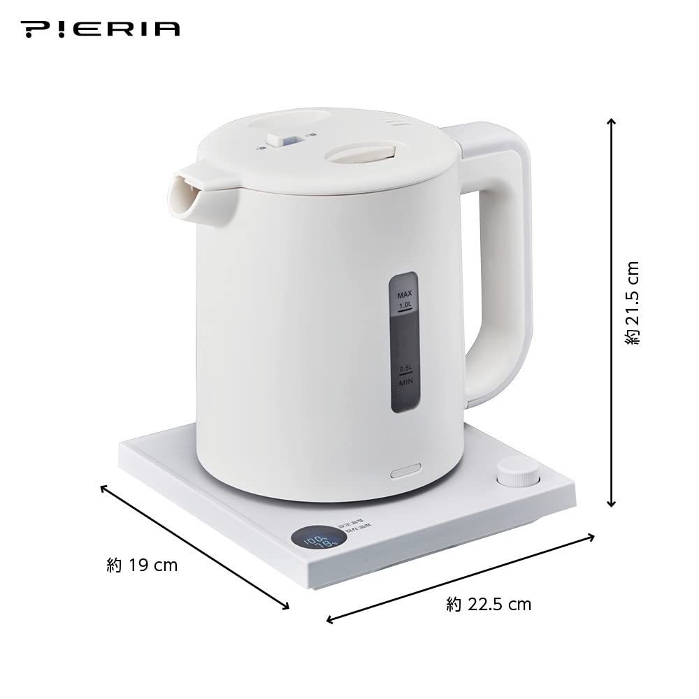 Amazon | ドウシシャ 電気ケトル 1.0L 1℃単位の温度設定 ホワイト