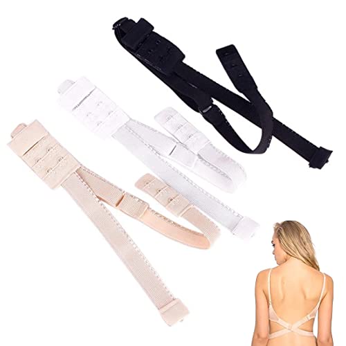 VOLLGUFEN Paquete de 3 convertidores de brasier para mujer, extensores de brasier, correas extensoras de brasier ajustables de cintura baja para vestidos de novia sin espalda
