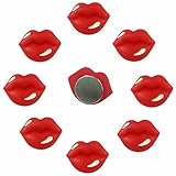 Ginyrerd 20pcs Decorative Refrigerator Magnet Resin Red Lips Suitable for Message Board Photo Postcard Note Paper DIY Fridge Magnet Set Office Supplies Set