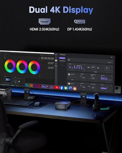 Image of KAMRUI Essenx E1 Mini PC, 8GB DDR4 RAM 256GB M.2 SSD, Mini Computer Twin Lake N150 (Beat N100 /N95,up to 3.6GHz), Desktop Computer Dual 4K, Ethernet, WiFi, Bluetooth for Business, Office, Home