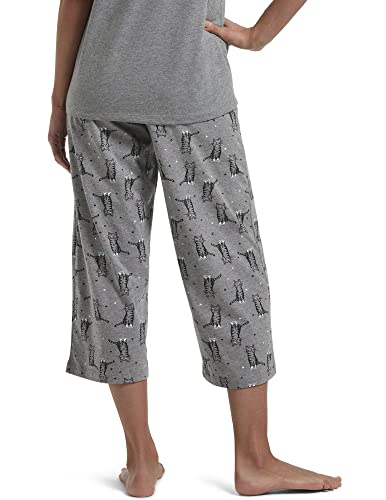 HUE Women's Basic Printed Knit Capri Pajama Sleep Pant, Made with Temperature Control Technology2