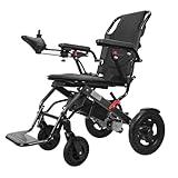 Folding Electric Wheelchair, Intelligent Power 12 Miles Portable Motorized Wheelchair with 500W Motors, Just 22kg Lightweight Foldable Motorized Wheelchairs for Adults, 45cm x 40cm Seat L